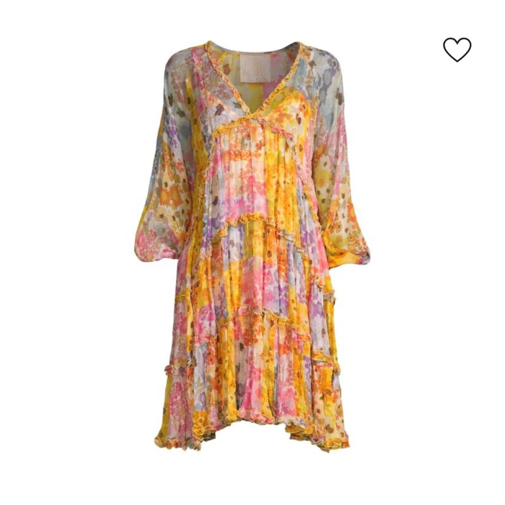 NWOT JOHNNY WAS
Renee Silk Chiffon Mini Dress Size S / Yellow Multi - Picture 4 of 6